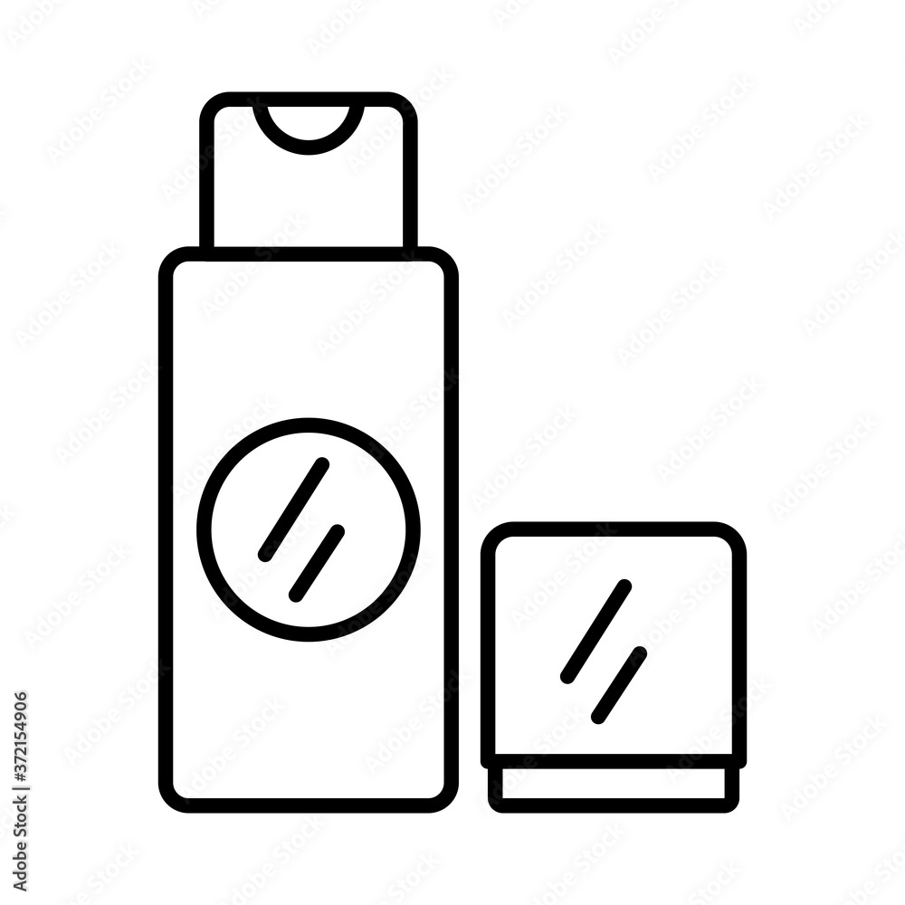 Wall mural makeup product in bottle line style icon