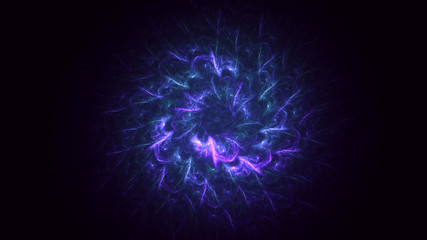 3D rendering abstract multicolor fractal light background