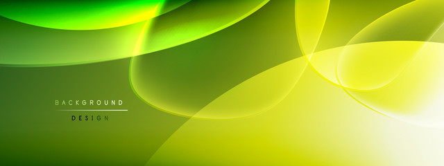 Vector abstract background - liquid bubble shapes on fluid gradient with shadows and light effects. Shiny design template for text