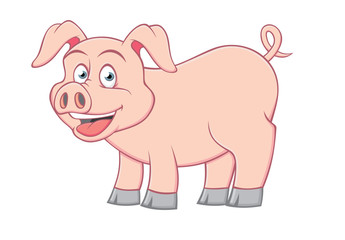 Cheerful cute pig