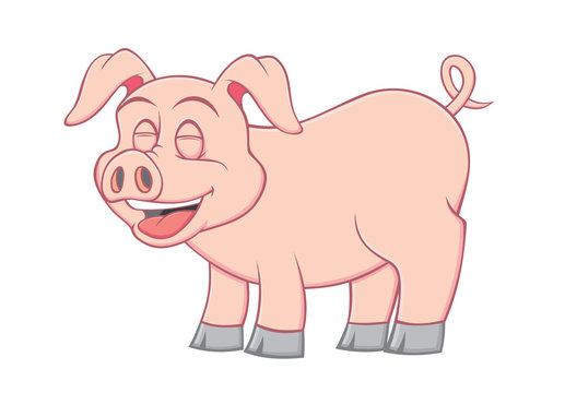 Cheerful cute pig