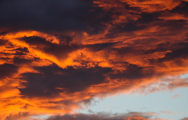 夏の綺麗な青空と鮮やかな夕焼け