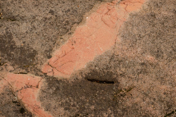 Diabase igneous rock texture pink splashes, horizontal background