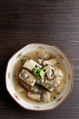 豆腐のアサリ餡かけ