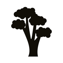 branched tree silhouette style icon