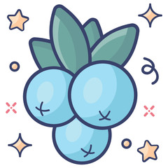 Blueberries icon design, healthy food vector 