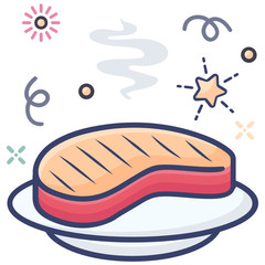 
Grilling steak icon design, proteine food concept 
