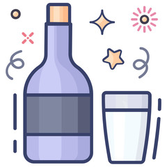 
Vodka with glass icon design, alcoholic beverage,
