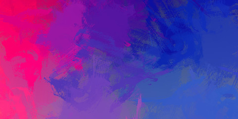 Painted artistic creation. Brushed vibrant wallpaper. Unique and creative illustration. Abstract background of colorful brush strokes.