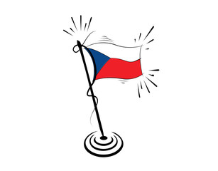 Czechoslovakia flag on white background in vector illustration
