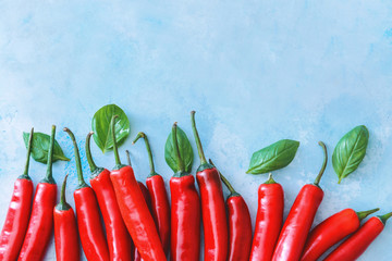 Hot chili pepper on color background