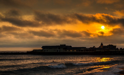 Obraz premium Sunset at Costa Verde, Lima, Peru.