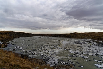 iceland south coast landscape with river