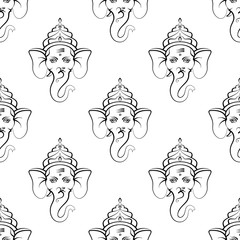 Ganesha The Lord Of Wisdom Seamless Pattern