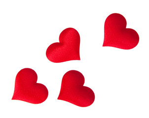 Decorative craft heart isolated on the white