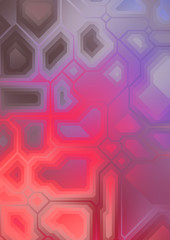 Layers of colorful and vibrant geometrical shapes. Digital illustration of a tech layout. Futuristic design template.