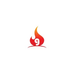 Fire hot combine letter icon logo design