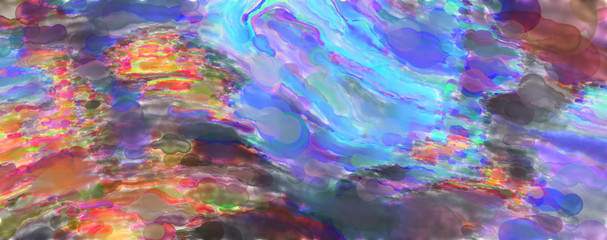 Naklejka premium Contemporary art. Hand made painting. Modern artwork. Painting with brushstrokes of watercolor on surface. 2d illustration. Artistic background image. Abstract painting on canvas. Colorful texture.