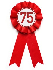rote Jubiläumrosette 75 Jahre