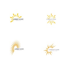 Set Sun Vector illustration Icon Logo Template