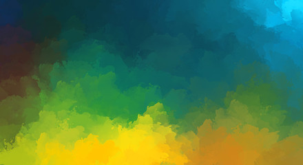 Fototapeta na wymiar 2D illustration of colorful brush strokes. Decorative texture painting. Vibrant paint pattern backdrop.