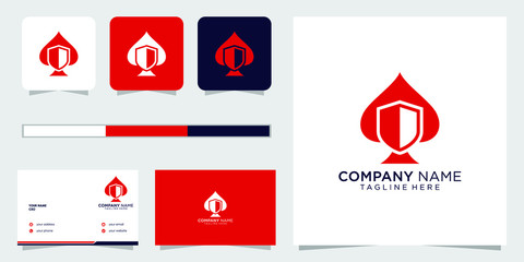 creative poker casino logo design premium vector