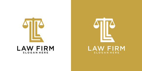 creative law firm with monogram L  logo design premium vector
