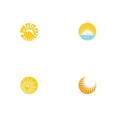 Set Sun Vector illustration Icon Logo Template