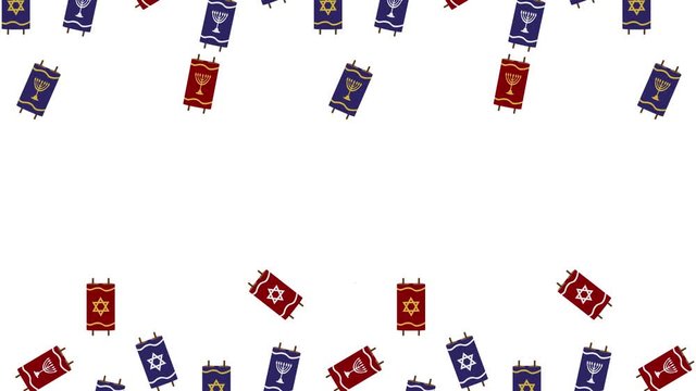 Red Blue Torah Scrolls animated background