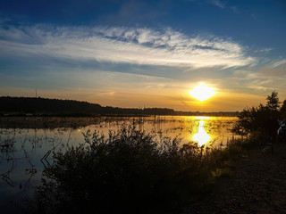 sunset over the river