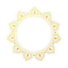 gold mandala in line style vector design