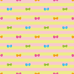 Bow Tie Horizontal Stripes Seamless Pattern. 