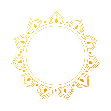 gold mandala in line style vector design