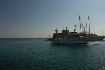 Greek water surface. Sea. Rhodes island. Summer vacation. Euro-trip.