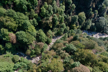 The view down to Okatse Canyon, Kutaisi, Georgia