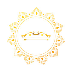gold arrow and bow in mandala ornament vector design