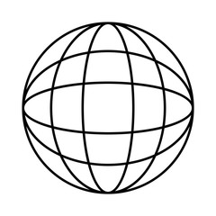 sphere world planet line style icon