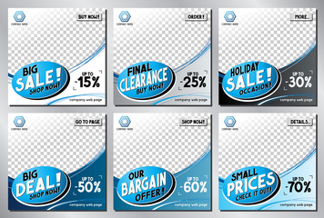 Social media advertisement - sale template - vector illustration