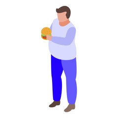 Gluttony man burger icon. Isometric of gluttony man burger vector icon for web design isolated on white background