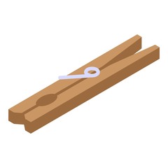Clothes pin icon. Isometric of clothes pin vector icon for web design isolated on white background