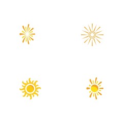Set Sun Vector illustration Icon Logo Template