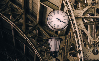Exterior of the Vitebsky railway station. Saint Petersburg, Russia. Architectural elements, vintage...