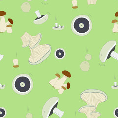Seamless cute mushroom print