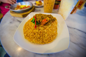Menu background (steamed rice with omelet)