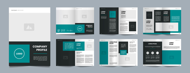 simple green company profile brochure design - obrazy, fototapety, plakaty
