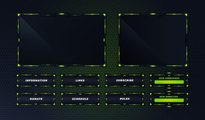 green twitch panel set design template