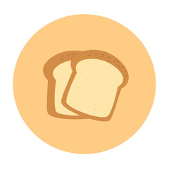 Vector illustration of bread on a circle sign.