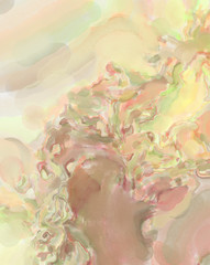 Watercolor abstract painting with pastel colors. Soft color painted illustration of calming composition for poster, wall art, banner, card, book cover or packaging. Modern brush strokes painting.