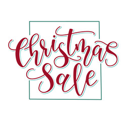 Christmas sale - red hand written calligraphy - vector illustration for Xmas shopping.