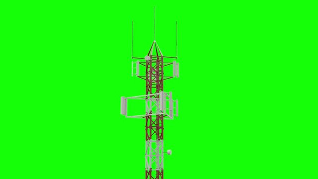 5G Panel Antenna with Advanced Antenna Technology on Green Screen with Alpha Channel